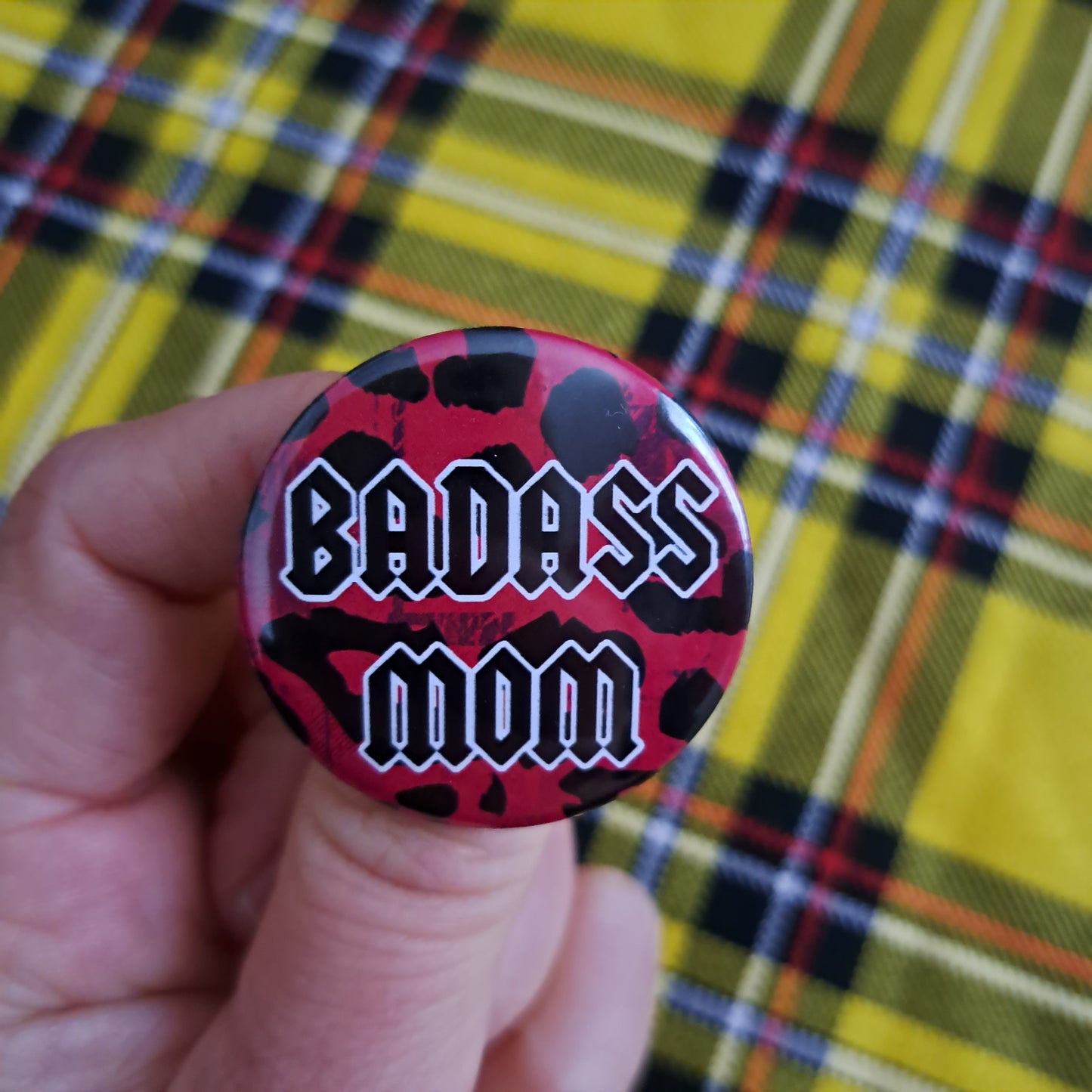 Badge Badass Mom Leopard